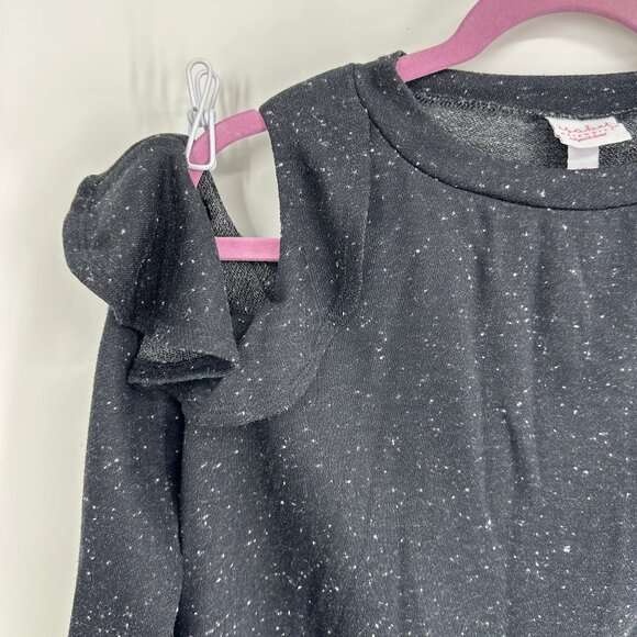 3/$25 Isabel Maternity Top XS‎ Ruffle Trim Cold Shoulder Black 3/4 Sleeves Crew - Picture 4 of 5
